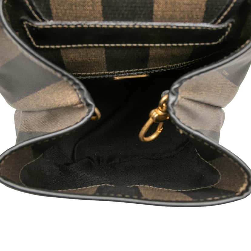 Fendi Pequin Coated Canvas Sling Bag Brown Very good condition - Model View