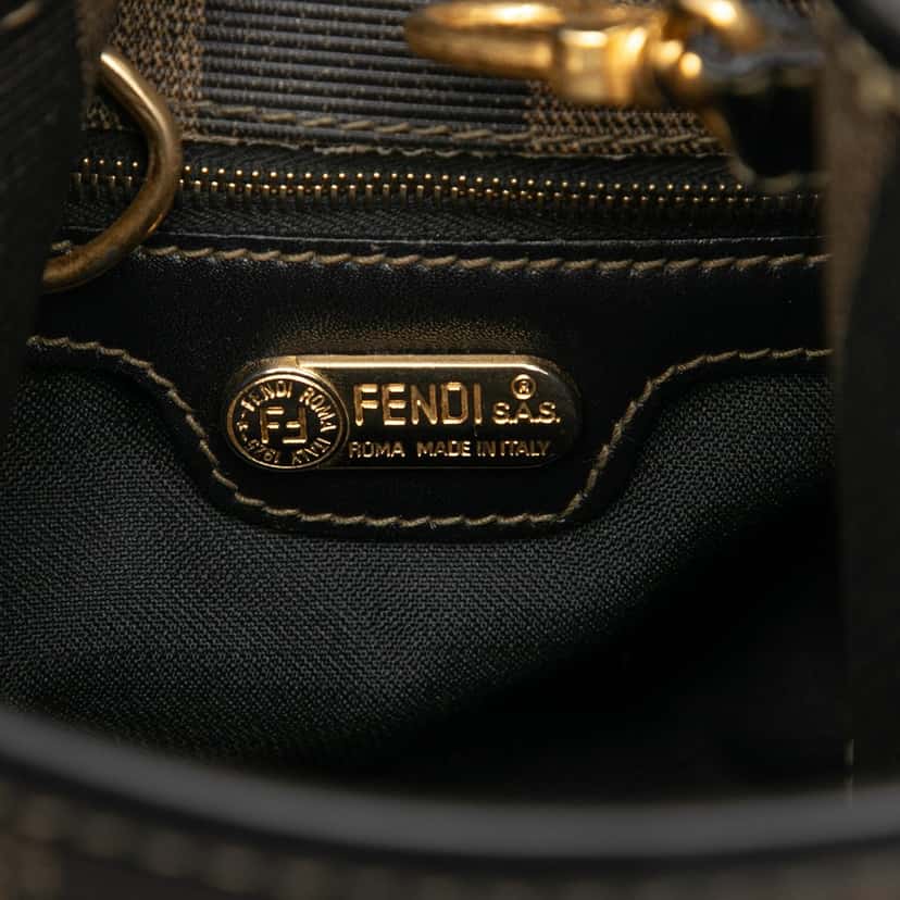 Fendi Pequin Coated Canvas Sling Bag Brown Very good condition - Box View