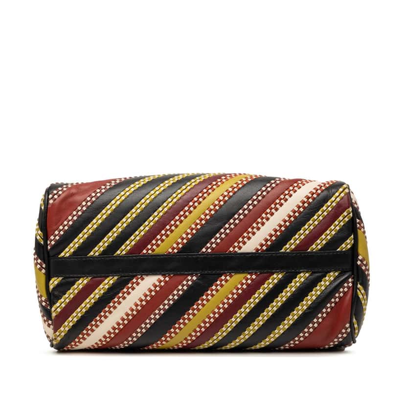Bottega Veneta Nappa Diagonal Stripe Boston Bag Black Leather Very good condition - Inside View