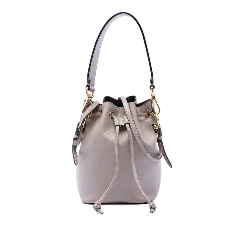 Fendi Mini Leather Mon Tresor Bucket Bag Brown Leather Very good condition - Front View