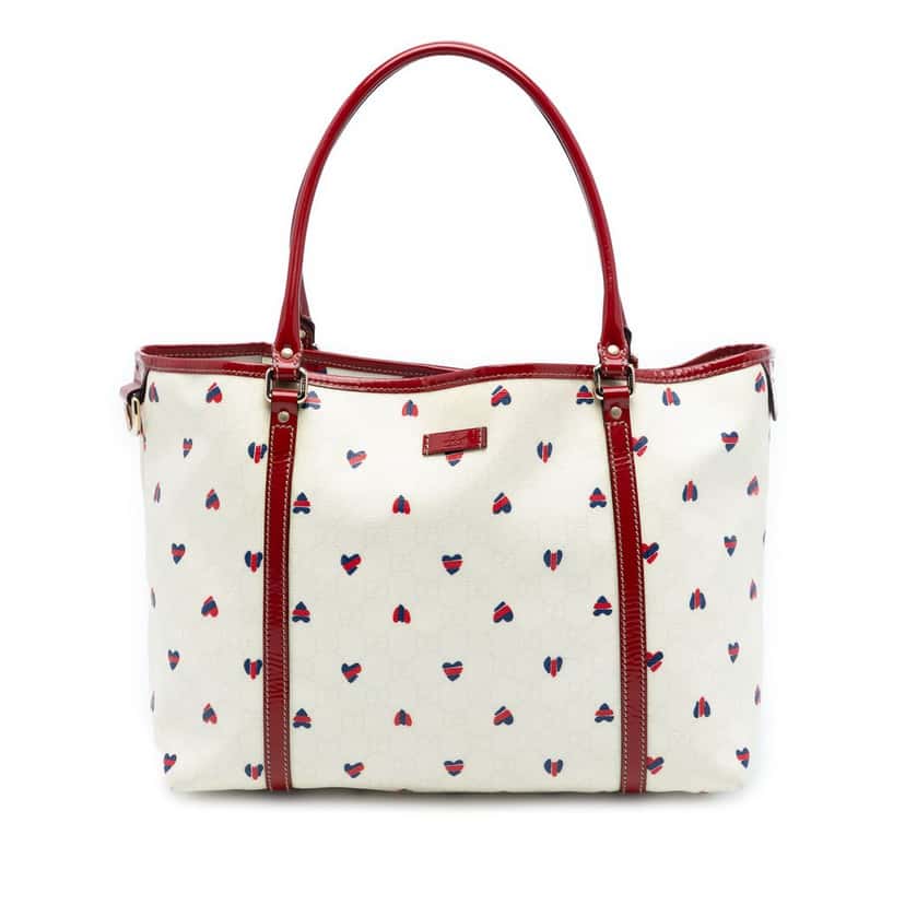 Gucci Medium GG Supreme Hearts Joy Tote White Very good condition - Front View