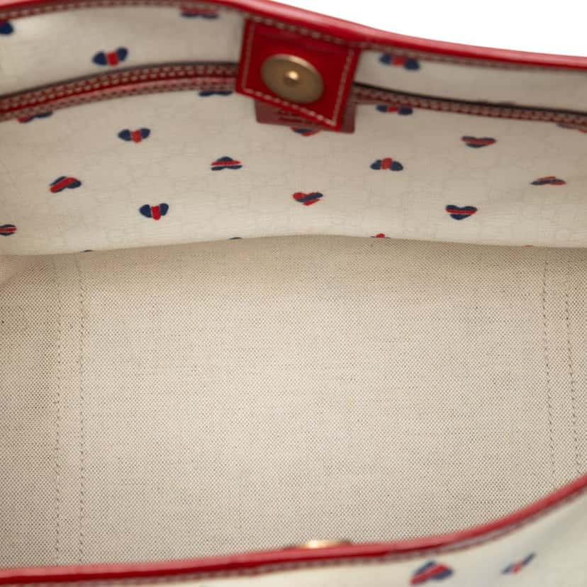 Gucci Medium GG Supreme Hearts Joy Tote White Very good condition - Model View