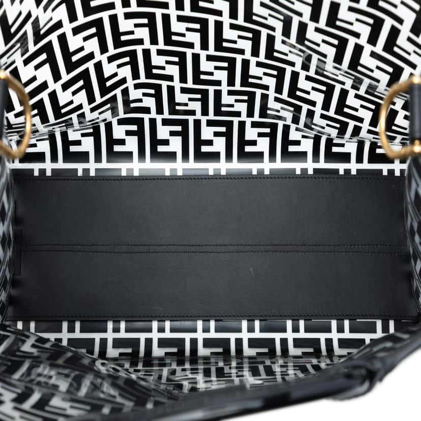 Fendi Medium FF PVC and Vitello Century Runaway Shopper Tote Black Plastic Very good condition - Model View