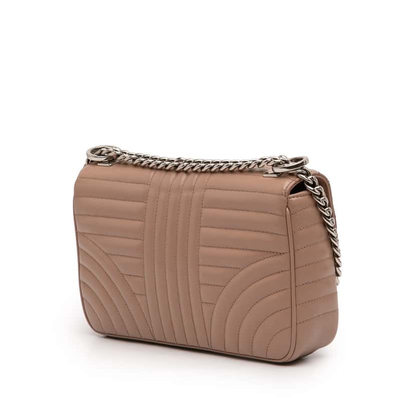 Prada Medium Soft Calf Impunture Diagramme Bag Beige Leather Good condition - Back View