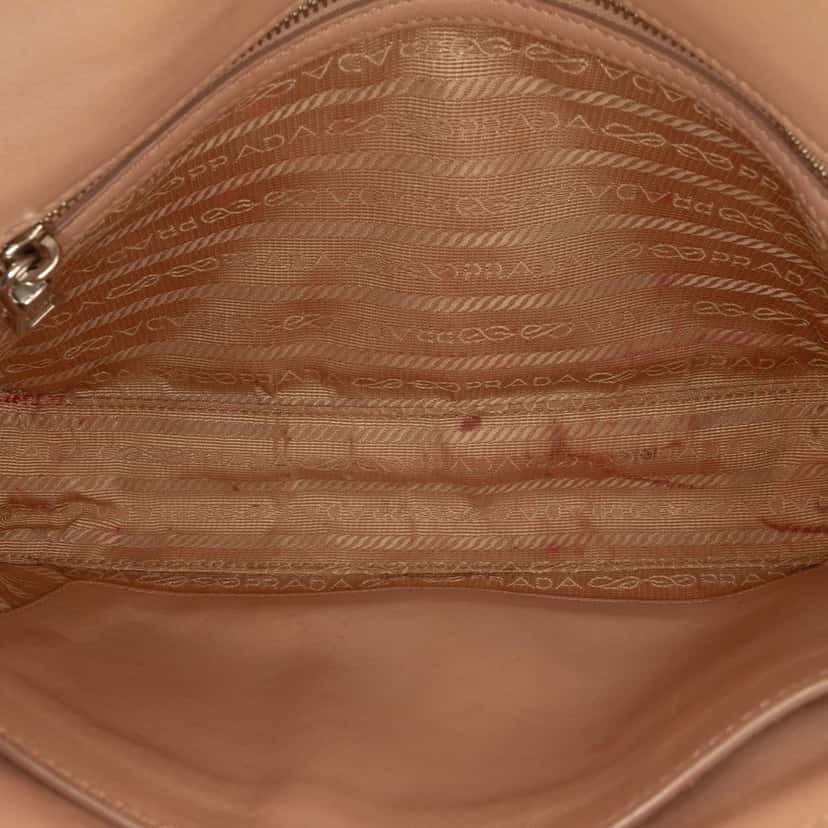 Prada Medium Soft Calf Impunture Diagramme Bag Beige Leather Good condition - Model View