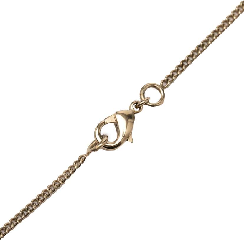 Chanel CC Gold Plated Strass Faux Pearl Drop Pendant Necklace Gold Metal Very good condition - Inside View