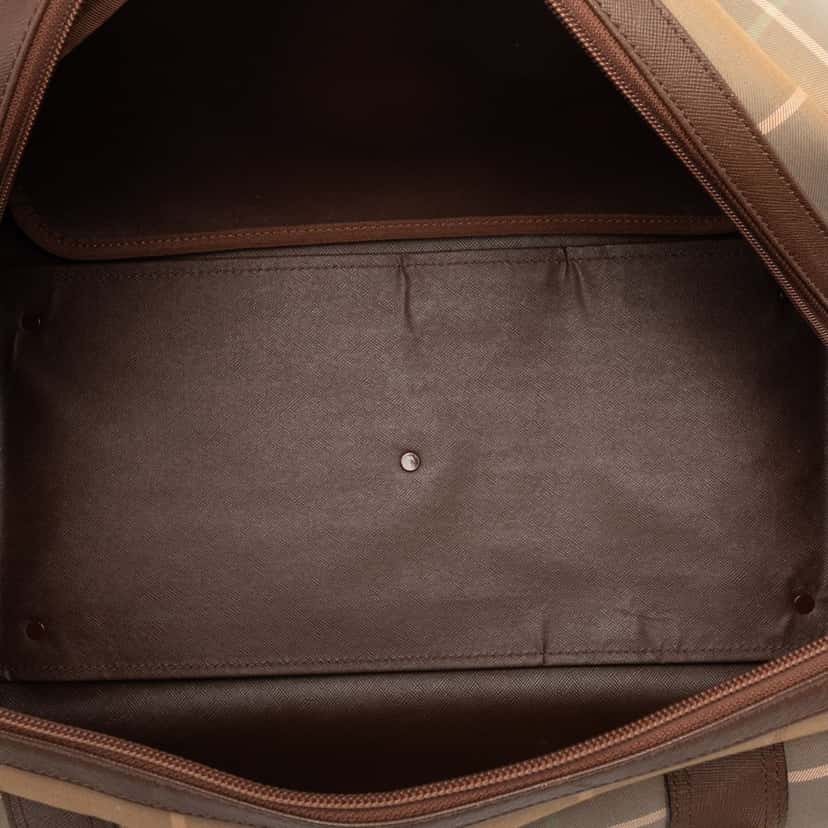 Burberry Vintage Check Canvas Boston Bag Brown Very good condition - Model View