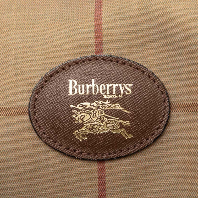 Burberry Vintage Check Canvas Boston Bag Brown Very good condition - Box View