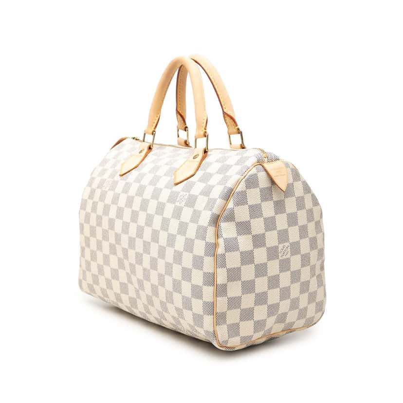 Louis Vuitton Damier Azur Speedy 30 White Very good condition - Back View