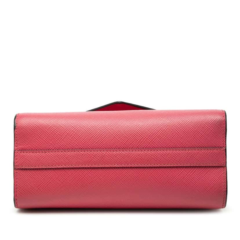 Prada Saffiano Cuir Monochrome Envelope Crossbody Pink Leather Very good condition - Inside View