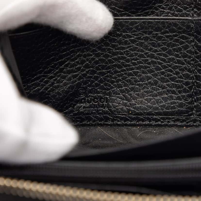 Gucci Grained Calfskin Soho Zip Around Wallet Black Leather Very good condition - Box View