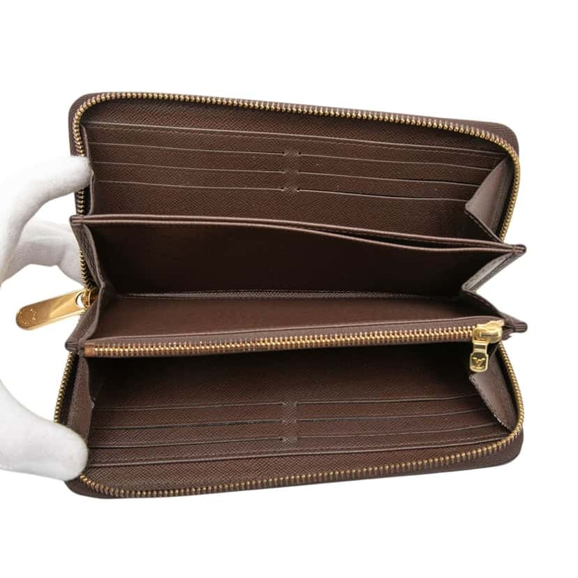 Louis Vuitton Damier Ebene Zippy Long Wallet Brown Very good condition - Model View