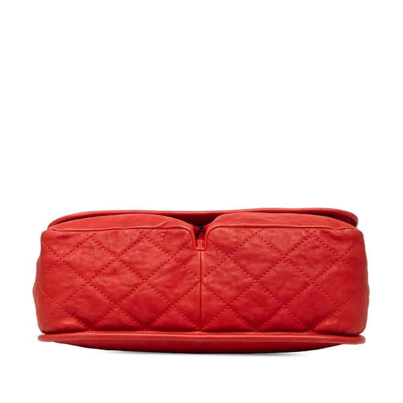 Chanel Medium Grained Calfskin Natural Beauty Flap Red Leather Very good condition - Inside View