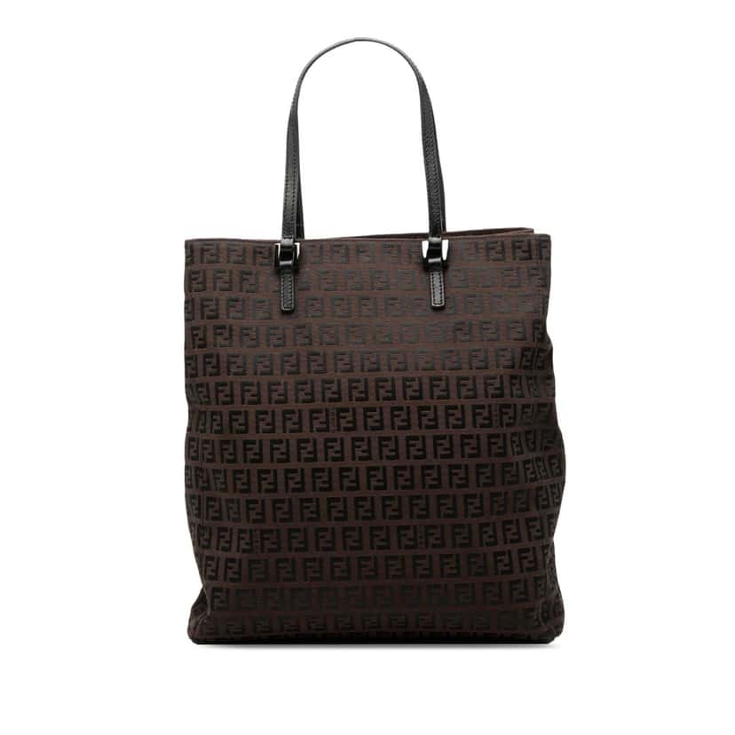 Fendi Zucchino Canvas Tote Brown Very good condition - Front View