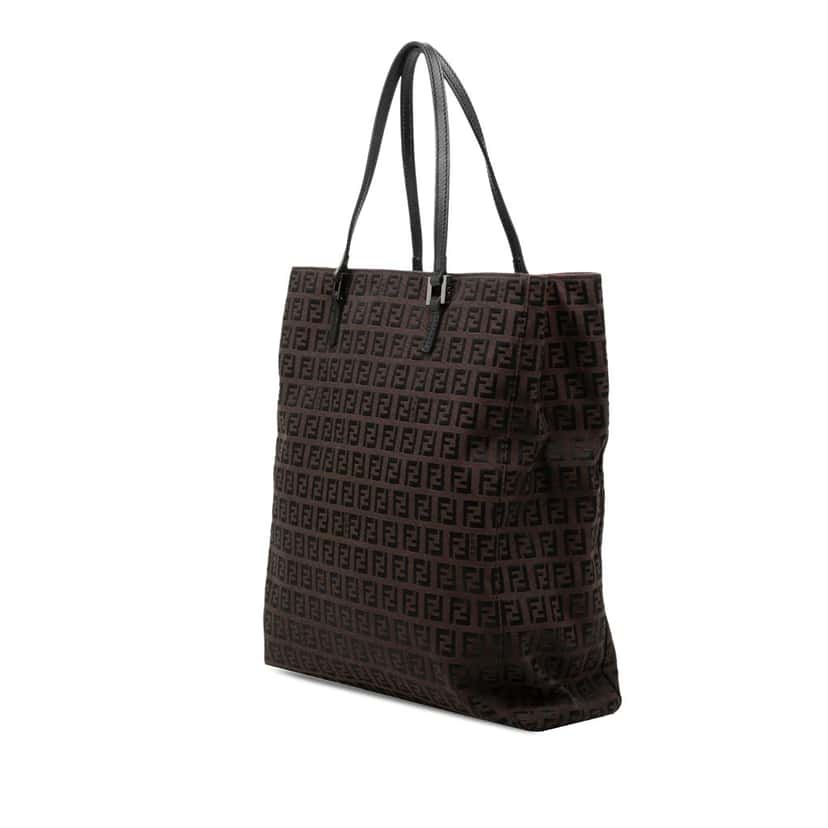 Fendi Zucchino Canvas Tote Brown Very good condition - Back View