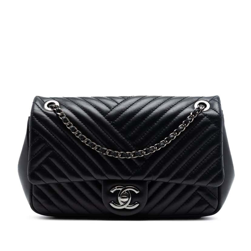 Chanel Small Lambskin CC Crossing Flap Black Leather Very good condition - Front View