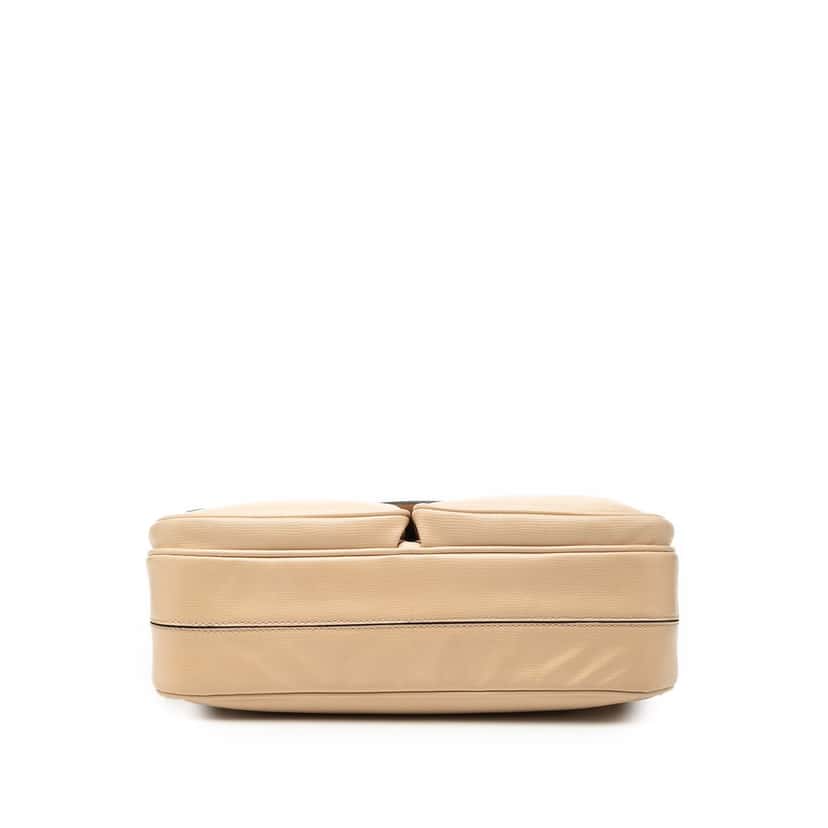 Celine Embossed Leather Satchel Beige Leather Very good condition - Inside View