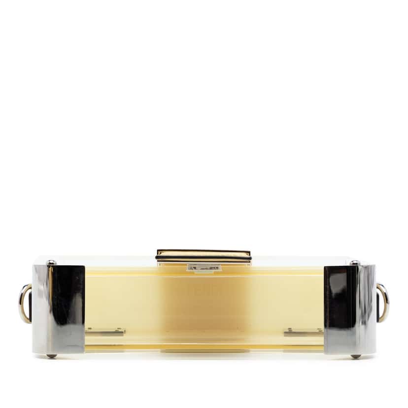 Fendi Mini Acrylic Vitello Trunk Baguette Crossbody Yellow Plastic Very good condition - Inside View
