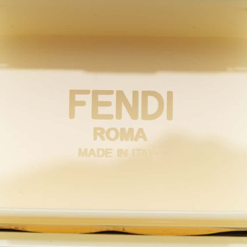 Fendi Mini Acrylic Vitello Trunk Baguette Crossbody Yellow Plastic Very good condition - Box View