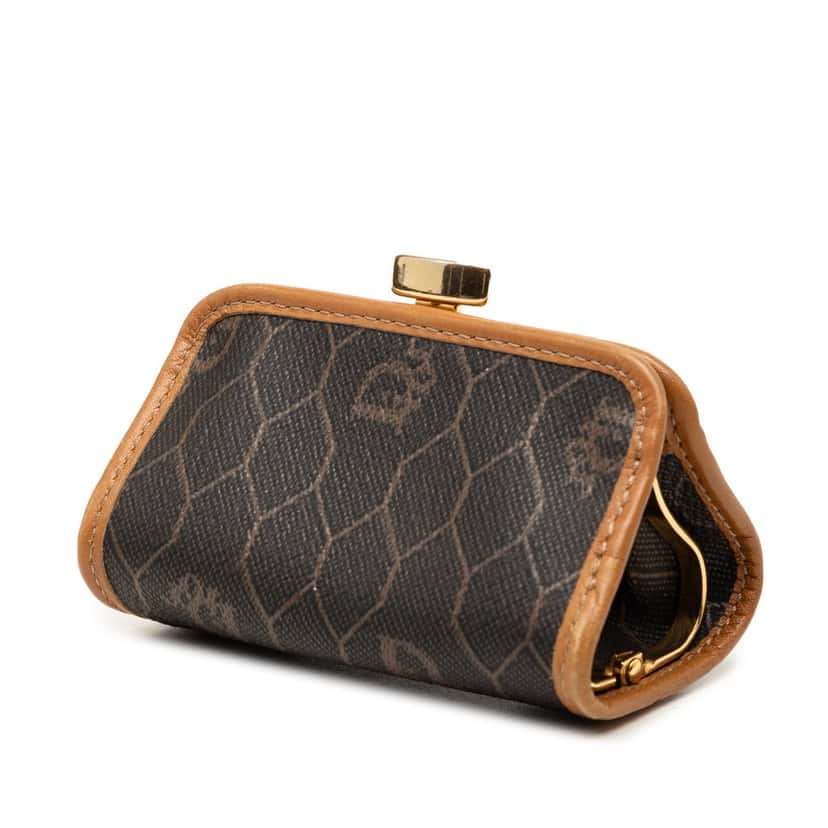 Dior Honeycomb Coated Canvas Coin Pouch Black Very good condition - Back View