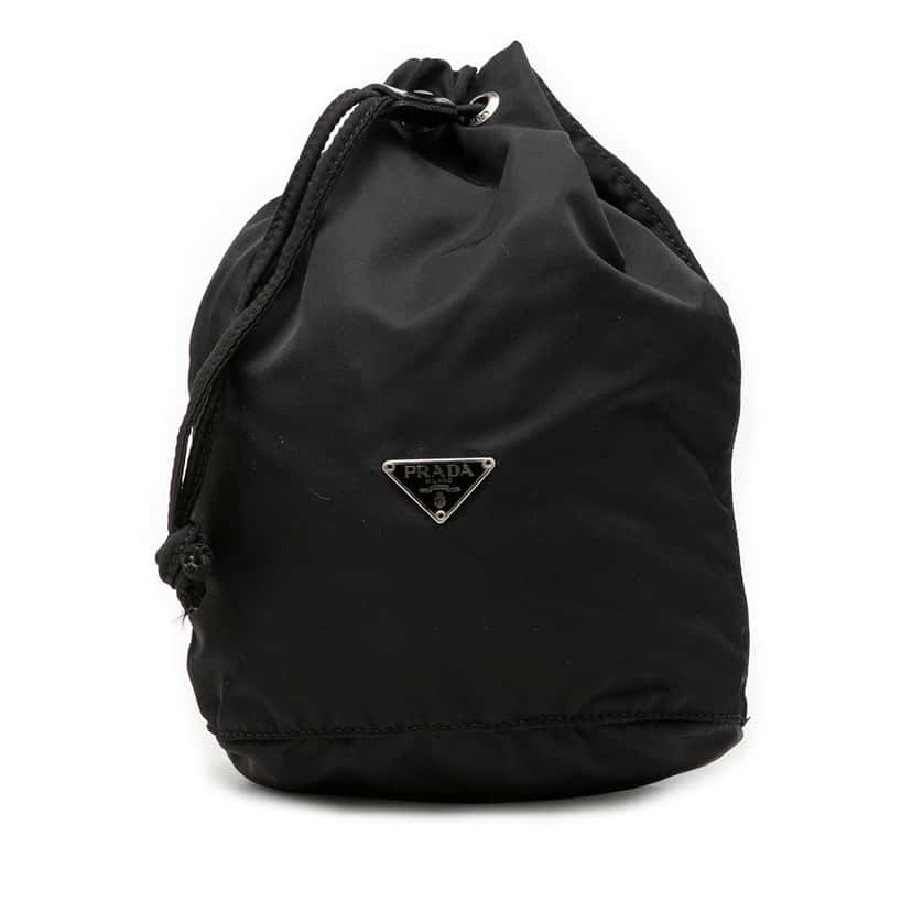 Prada Tessuto Drawstring Pouch Black Very good condition - Front View