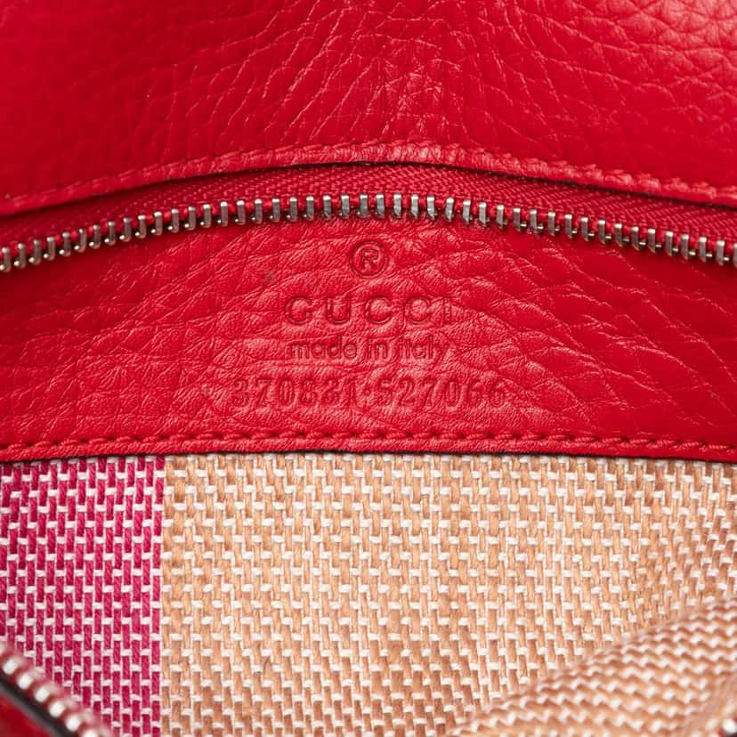 Gucci Small Leather Bamboo Daily Satchel Red Leather Very good condition - Box View