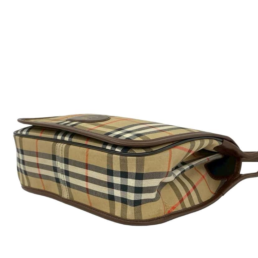 Burberry Haymarket Check Canvas Shoulder Bag Beige Very good condition - Model View