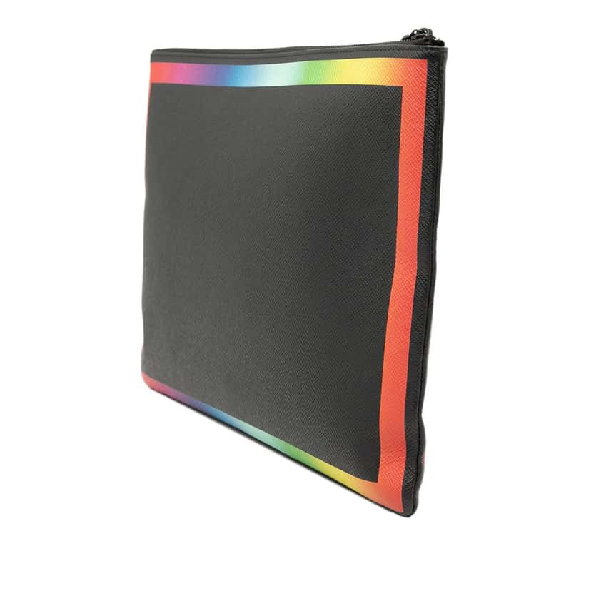 Louis Vuitton Taiga Rainbow Pochette A4 Black Leather Very good condition - Back View
