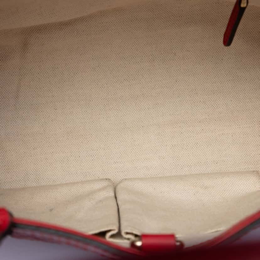 Gucci Small Diamante Leather Craft Tote Red Leather Very good condition - Model View