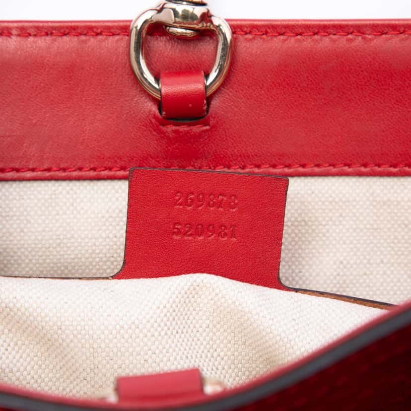 Gucci Small Diamante Leather Craft Tote Red Leather Very good condition - Box View