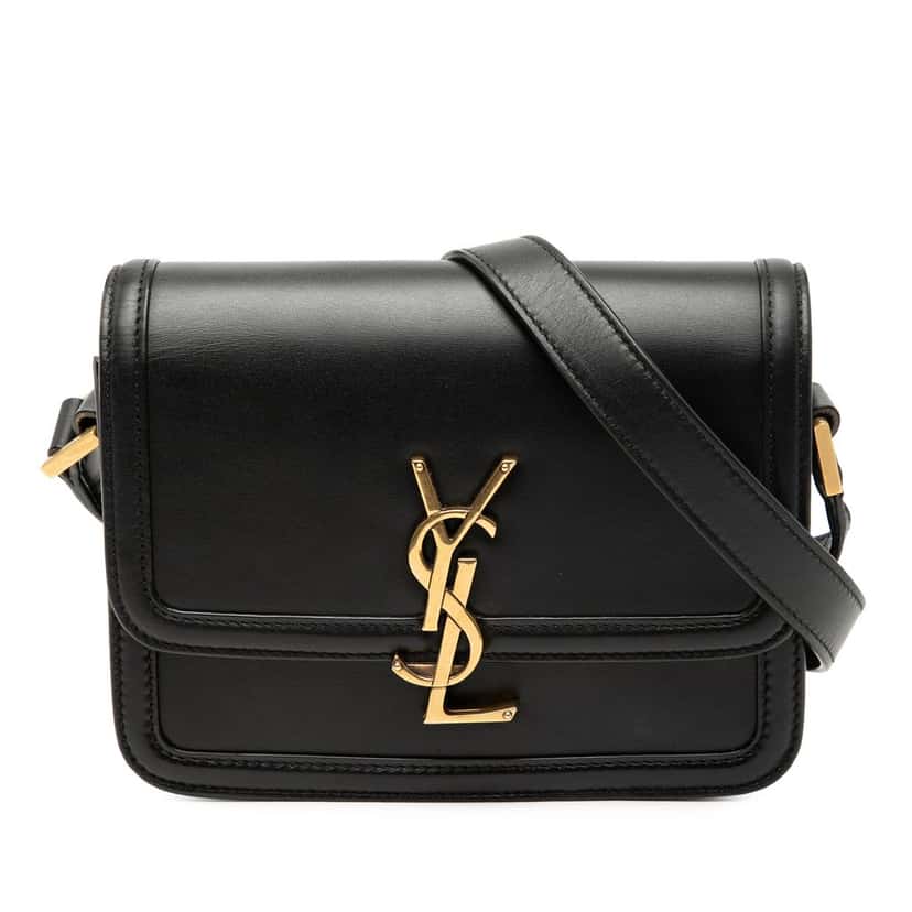 Saint Laurent Small Calfskin Solferino Satchel In Box Black Leather Never worn, with tag - Front View
