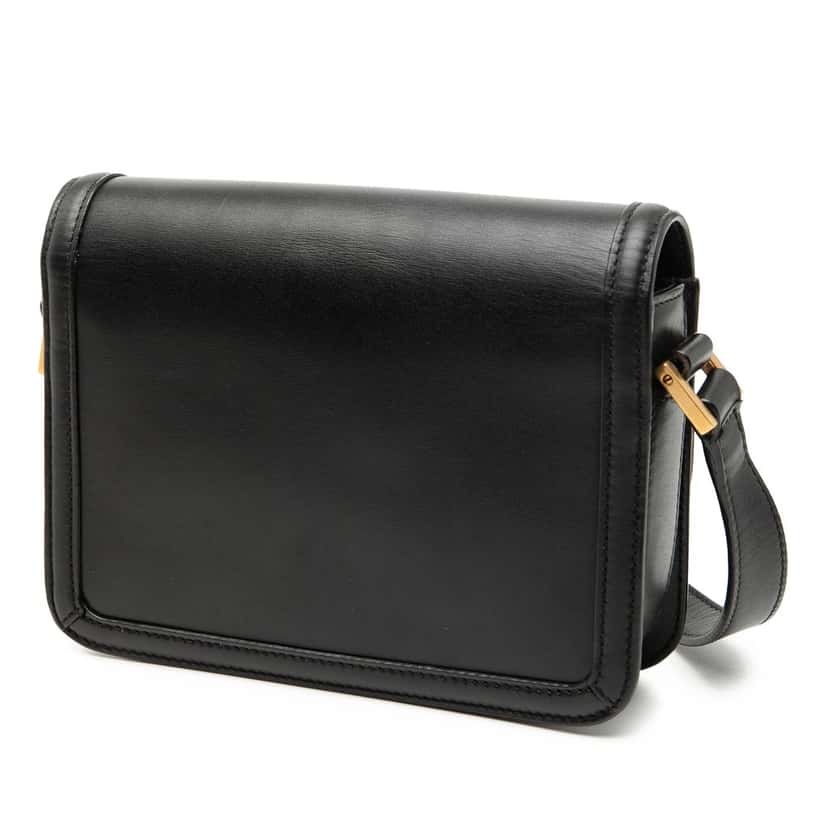 Saint Laurent Small Calfskin Solferino Satchel In Box Black Leather Never worn, with tag - Back View