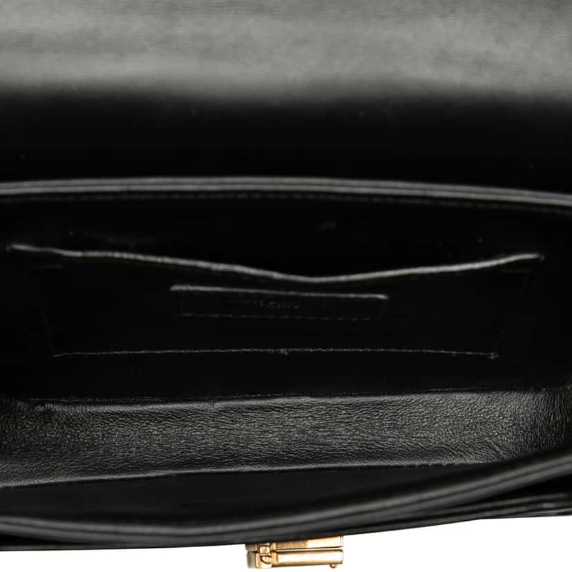Saint Laurent Small Calfskin Solferino Satchel In Box Black Leather Never worn, with tag - Model View