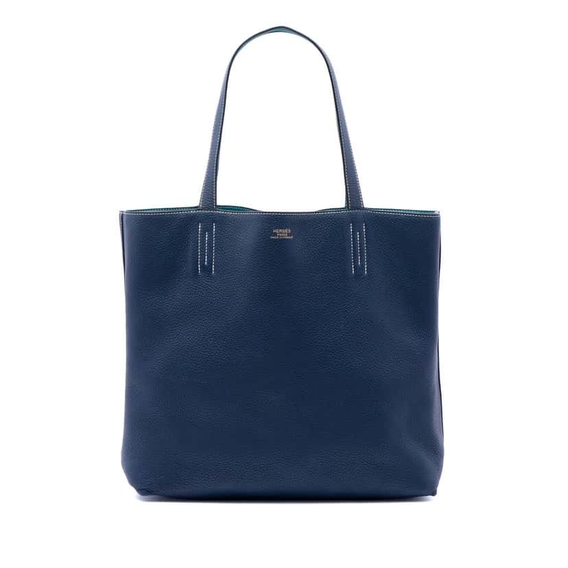 Hermès Clemence Double Sens 36 Blue Leather Very good condition - Front View