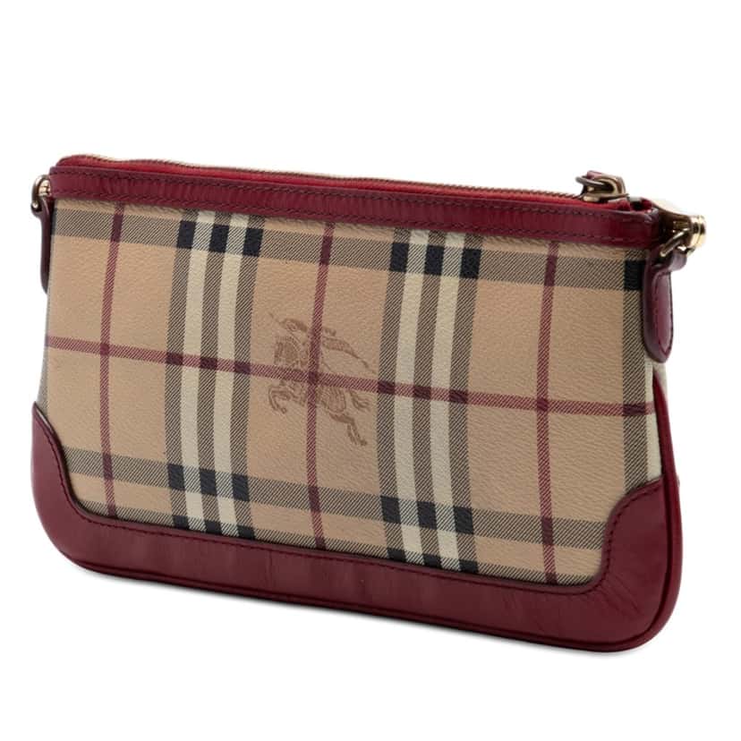 Burberry Haymarket Check Coated Canvas Peyton Crossbody Beige Very good condition - Back View