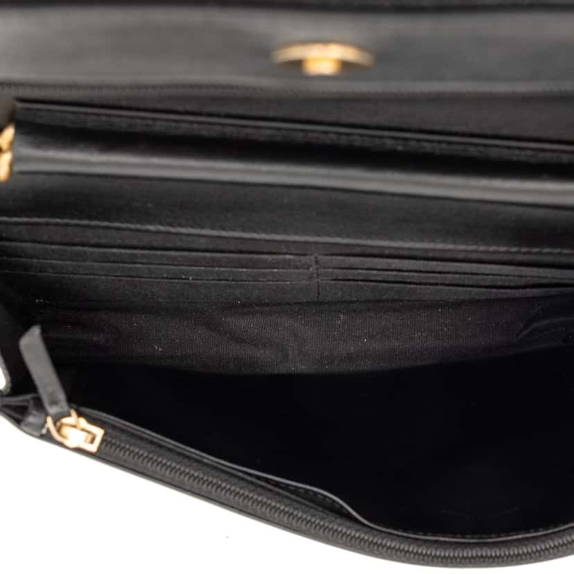 Chanel Quilted Caviar Boy Wallet on Chain Black Leather Very good condition - Model View
