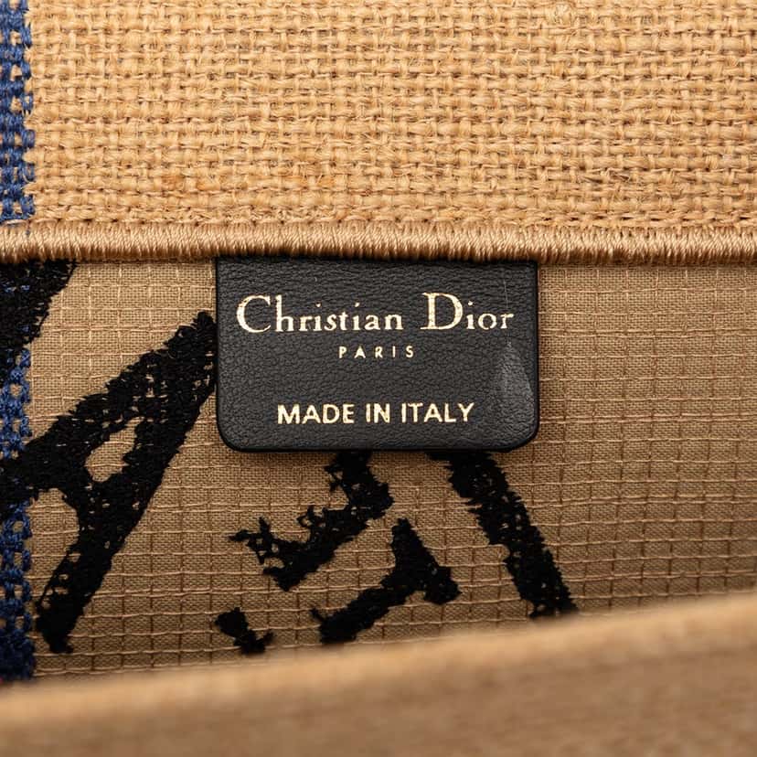 Dior Medium Jute Embroidered Book Tote Beige Very good condition - Box View