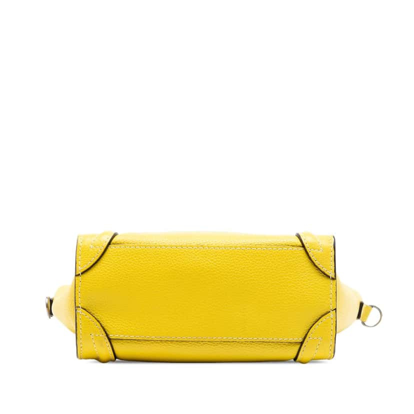 Celine Nano Grained Calfskin Luggage Tote Yellow Leather Very good condition - Inside View