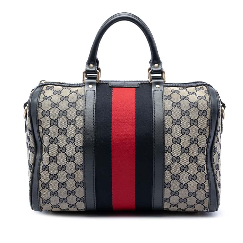 Gucci Medium GG Canvas Web Joy Boston Bag Beige Very good condition - Front View