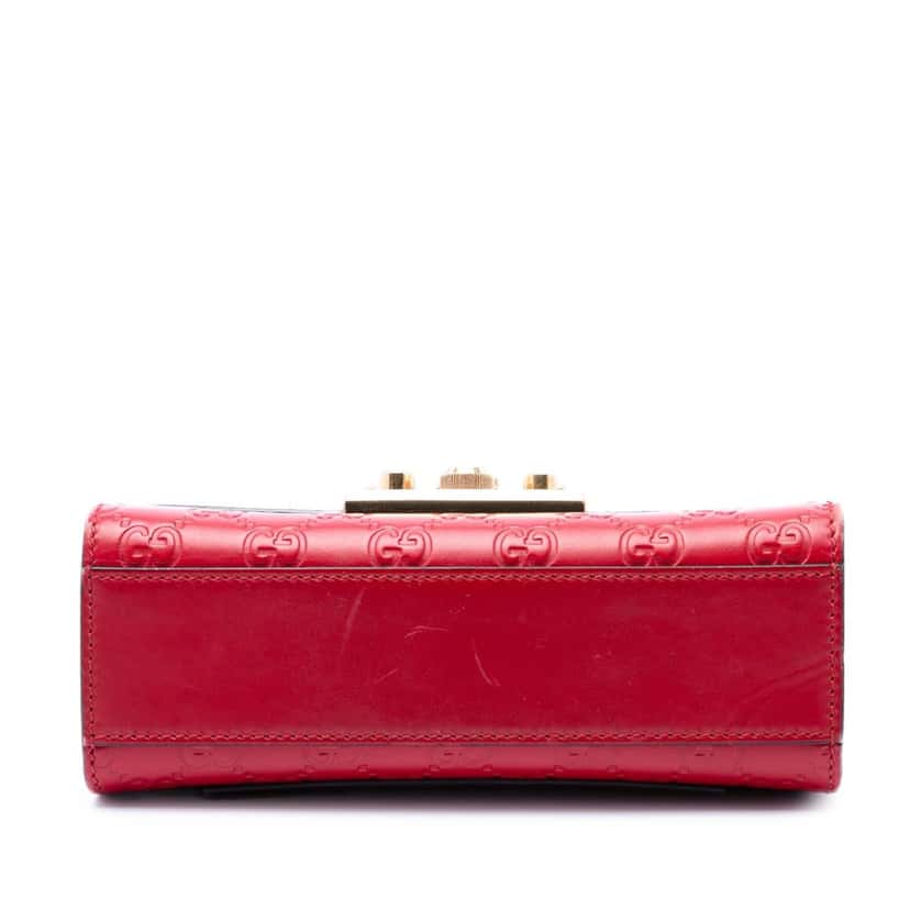 Gucci Small Guccissima Padlock Crossbody Red Leather Very good condition - Inside View