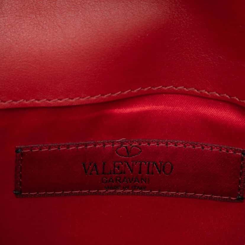 Valentino Leather Colorblock Rockstud Wallet On Chain Red Leather Very good condition - Box View