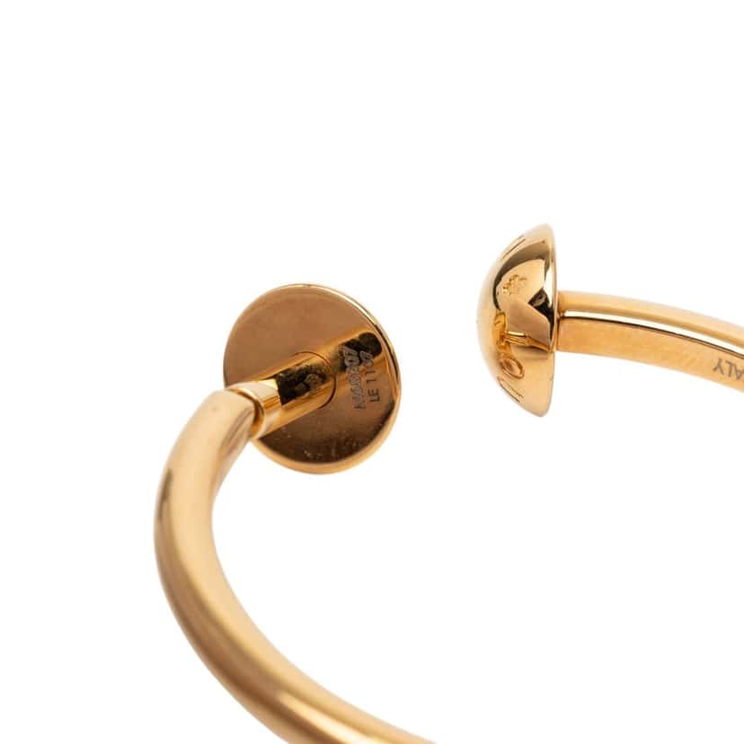 Louis Vuitton Gold Plated Creole Stud Loop Push Back Earrings Gold Metal Very good condition - Inside View