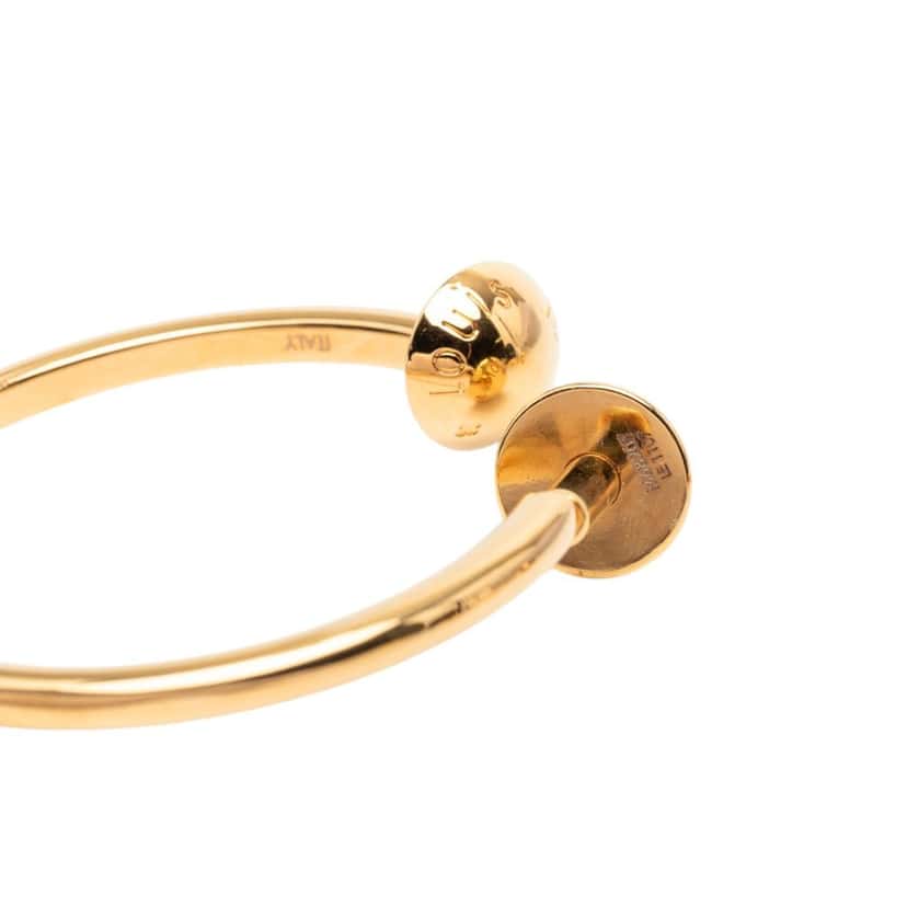 Louis Vuitton Gold Plated Creole Stud Loop Push Back Earrings Gold Metal Very good condition - Model View