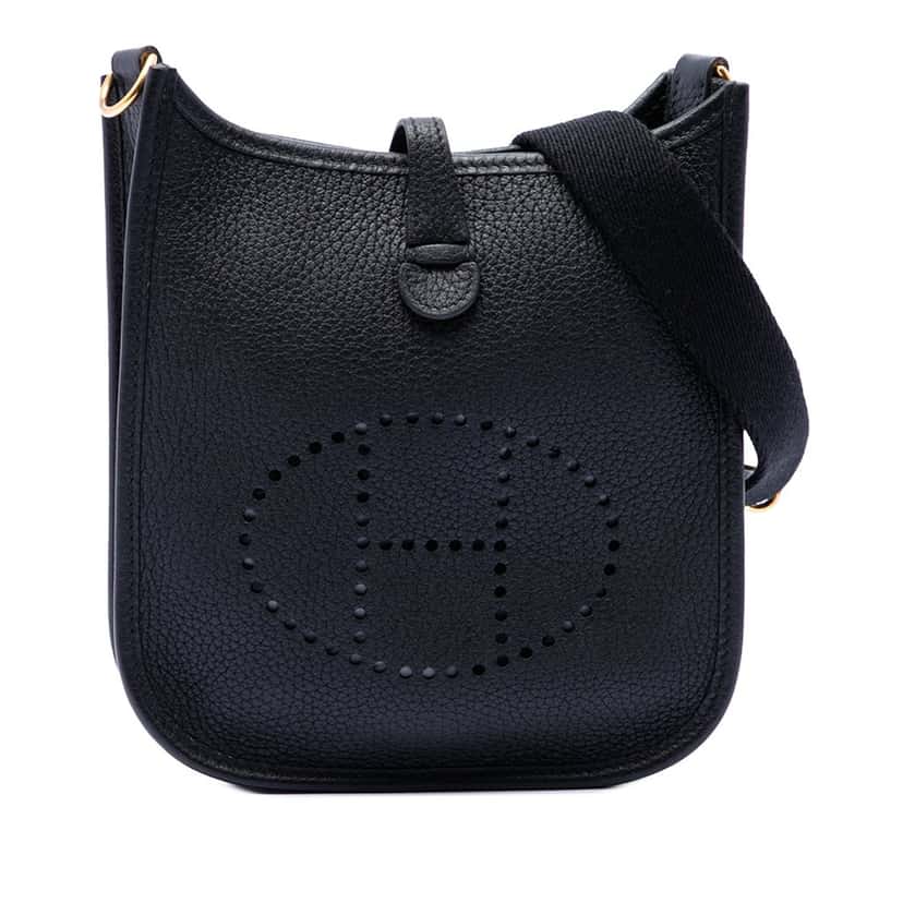 Hermès Clemence Evelyne TPM Black Leather Very good condition - Front View