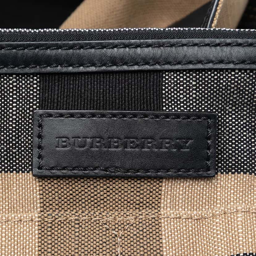 Burberry Medium Mega Check Canvas Ashby Bucket Bag Brown Very good condition - Box View