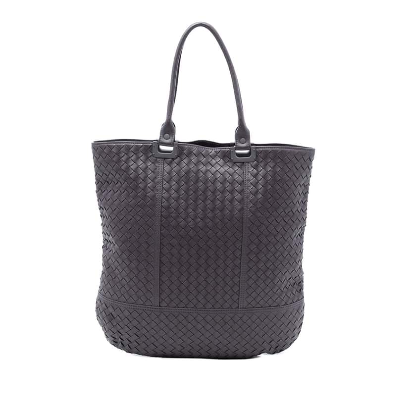 Bottega Veneta Nappa Intrecciato Tote Purple Leather Very good condition - Front View