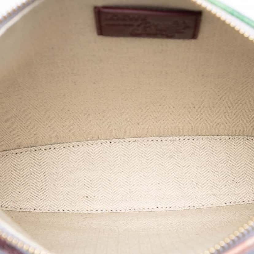 LOEWE Paulas Ibiza Canvas Rose Print Clutch Blue Very good condition - Model View