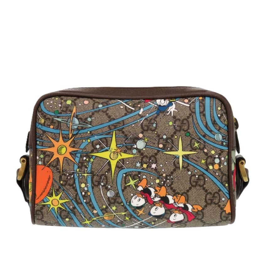Gucci Disney GG Supreme Interlocking G Donald Duck Crossbody Beige Very good condition - Back View