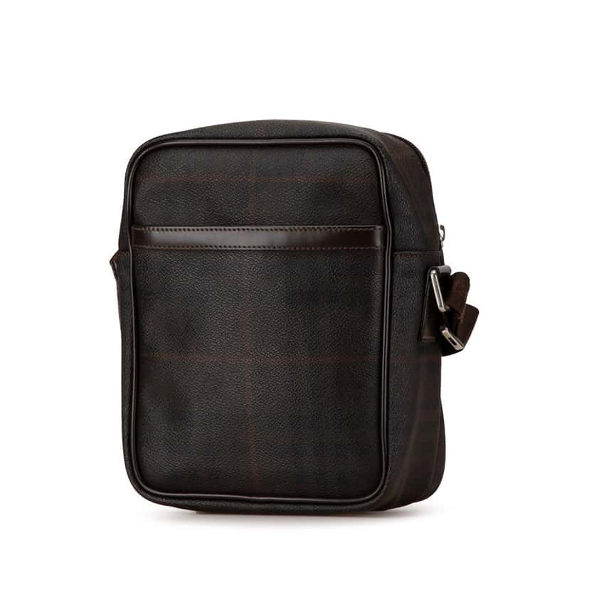 Burberry Smoke Check Coated Canvas Crossbody Brown Very good condition - Back View