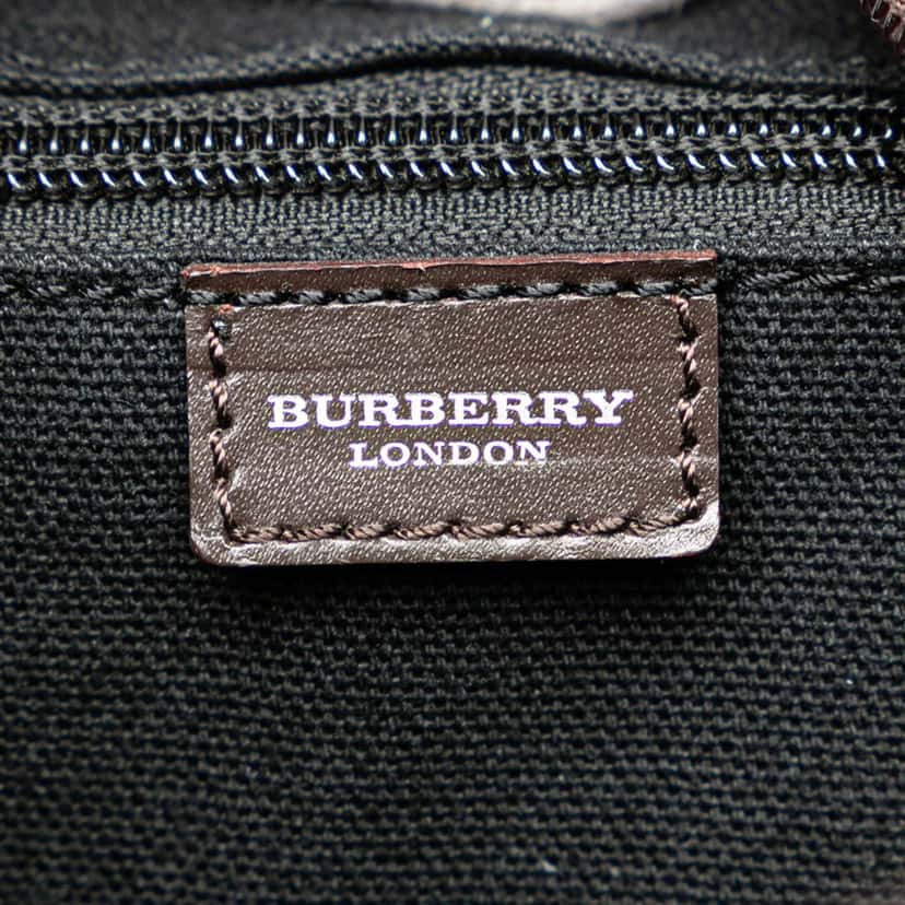 Burberry Smoke Check Coated Canvas Crossbody Brown Very good condition - Box View